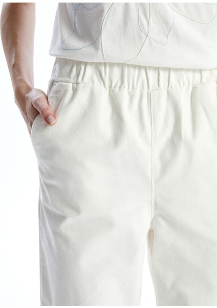 Yeni Sezon Beli Lastikli Kadife Kadın Pantolon modelleri