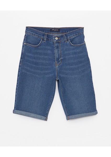 Yeni Sezon Normal Bel Bermuda Fit Kadın Jean Şort indirimleri