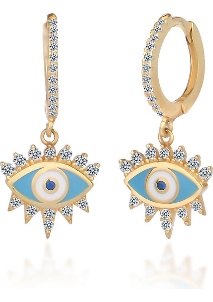 Emılıano Jewellery 925 Ayar Gümüş Göz Mineli Küpe