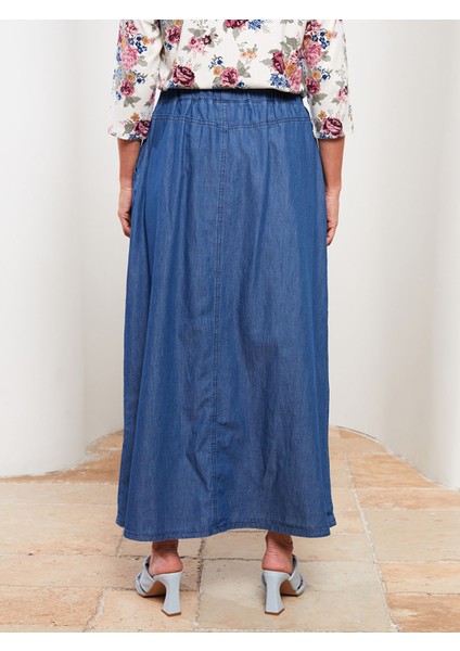 Yeni Sezon Beli Lastikli Düz A Kesim Kadın Jean Etek fırsatları