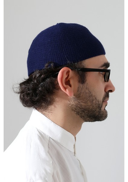 Kışlık Kadife Takke Düz Desen - Lacivert modelleri