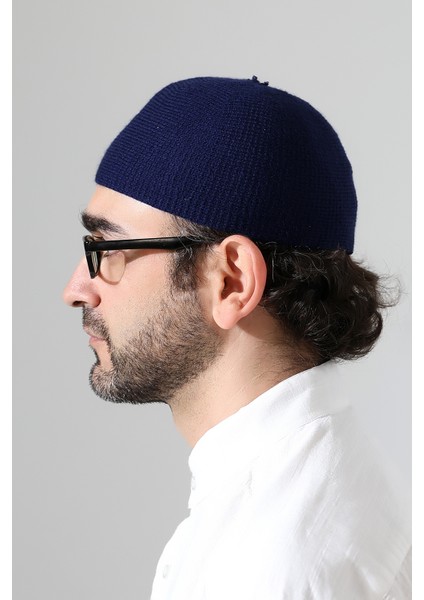 Kışlık Kadife Takke Düz Desen - Lacivert indirimleri