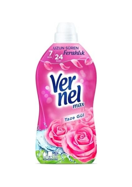 Vernel Max Taze Gül Kokulu Konsantre Çamaşır Yumuşatıcısı (1 x 1440 Ml) fiyatları