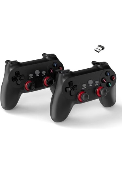 Çift Josystick 2.4g Kablosuz Oyun Kolu Pc Uyumlu Pilli Joystick Gamepad USB Bağlantı Kaymaz Tasarım 0019 Siyah (0019 - Çiftli Siyah) fiyatları