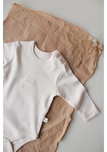 Krem Basic Etiketli Uzun Kollu Body Zıbın fiyatları
