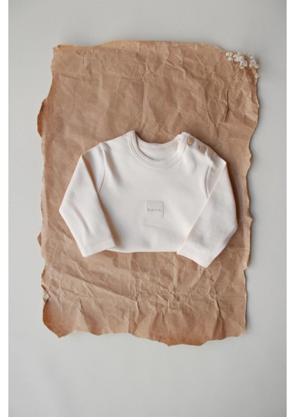 Krem Basic Etiketli Uzun Kollu Body Zıbın indirimleri