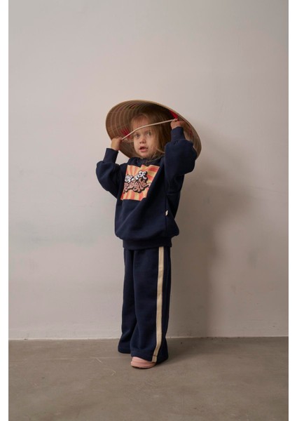 Lacivert Retro Baskılı Çocuk Alt Üst Takım indirimleri