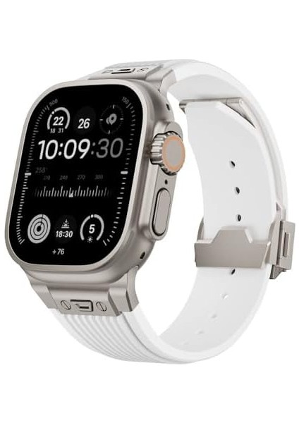 Ile Uyumlu 42MM KRD-113 Spor Görünümlü Silikon Kordon Beyaz modelleri