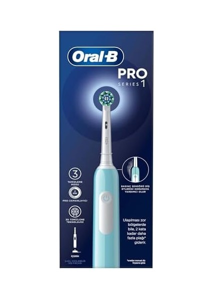 Oral-B Pro Series 1 Mavi Elektrikli Diş Fırçası, 1 Diş Fırçası Başlığı, Braun Tasarımı modelleri