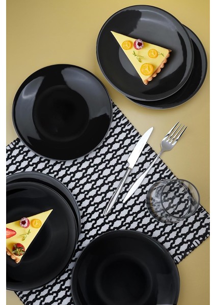 Zeugma 6 Parça Siyah Pasta Seti