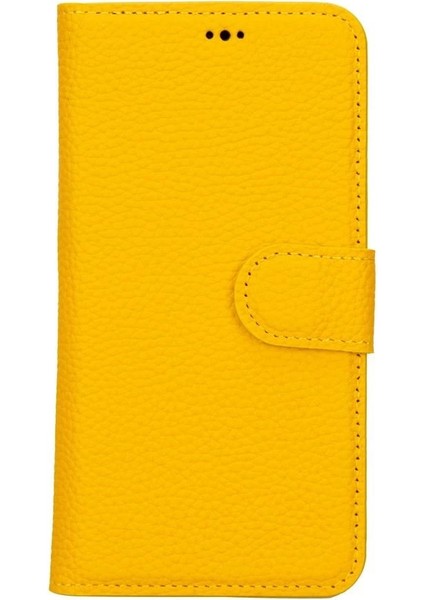 Apple iPhone 15 Uyumlu Deri Cüzdanlı Kılıf Mwwn FL12 Sarı fırsatları