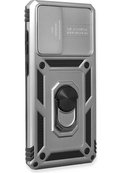 A73 5g Kılıf Pars Lens Yüzüklü Silikon - Gümüş fiyatları