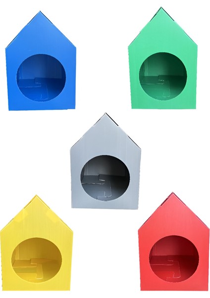 Su Geçirmez 5 Adet Kedi Evi Oluklu Plastik Sokak Hayvanları Için