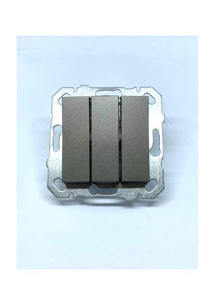 Füme Üçlü Anahtar Çerçevesiz - Priz ve Anahtar Için Uyumlu Çerçeve