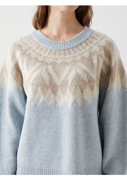 Yeni Sezon Bisiklet Yaka Desenli Kadın Triko Kazak modelleri