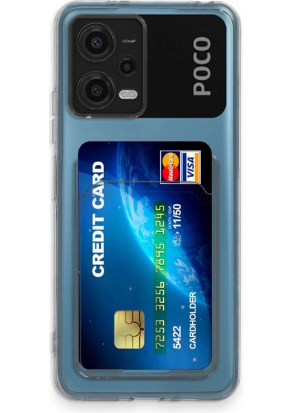 Poco X5 5g Kılıf Kart Şeffaf Silikon - Şeffaf