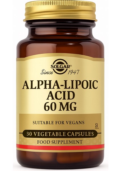 Solgar Alpha Lipoic Acid 60 Mg 30 Kapsül