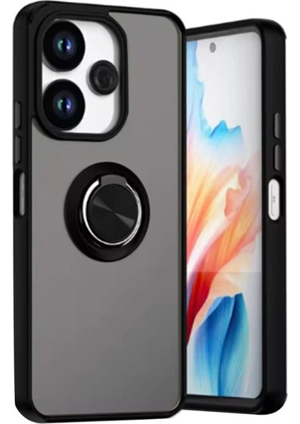 Newface Redmi 13 4g Kılıf Montreal Yüzüklü Silikon Kapak - Siyah