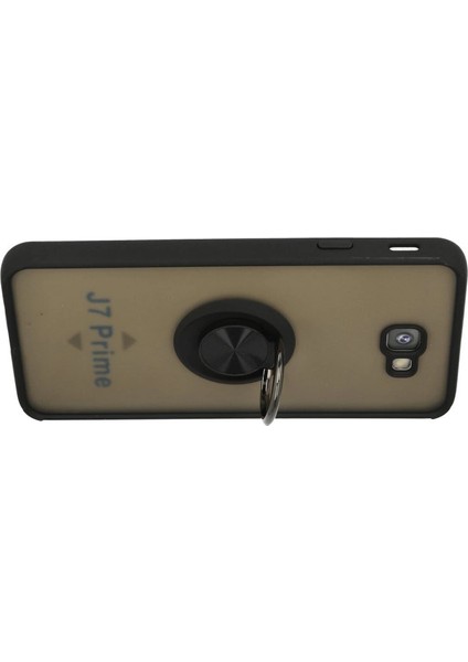 J7 Prime Kılıf Montreal Yüzüklü Silikon Kapak - Siyah modelleri