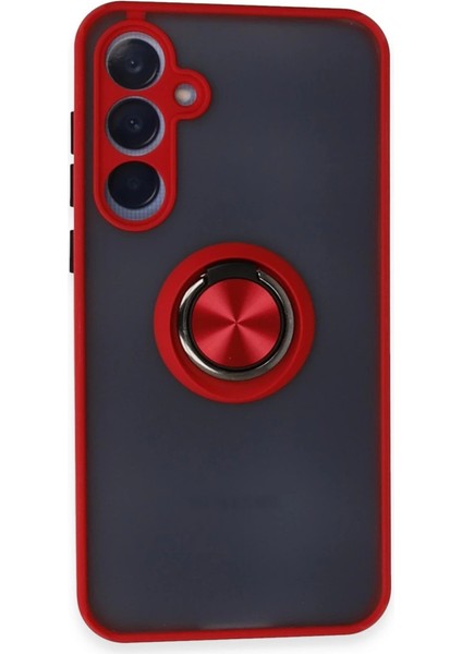 Newface A35 5g Kılıf Montreal Yüzüklü Silikon Kapak - Kırmızı