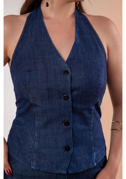 Kadın Büyük Beden Yeleği Gipeli 2'li Takım Lacivert fiyatları