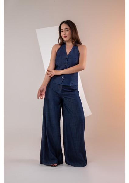 Kadın Büyük Beden Yeleği Gipeli 2'li Takım Lacivert modelleri