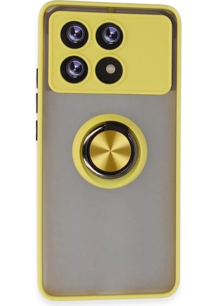 Newface Poco X6 Kılıf Montreal Yüzüklü Silikon Kapak - Sarı