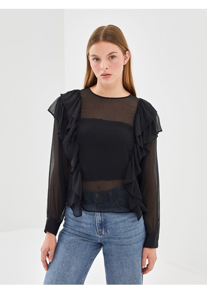 Yeni Sezon Bisiklet Yaka Kadın Bluz