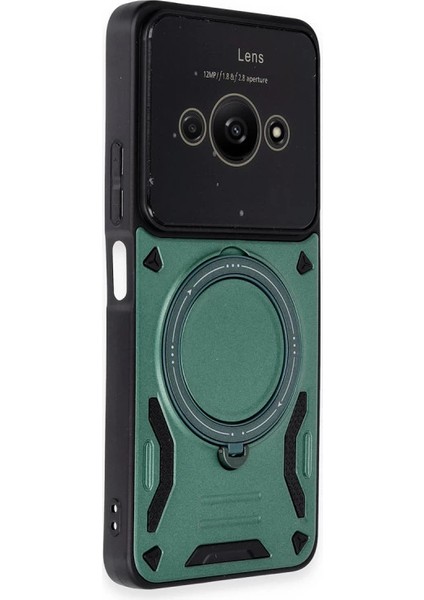 Poco C61 Kılıf Joy Lens Standlı Kapak - Koyu Yeşil fiyatları