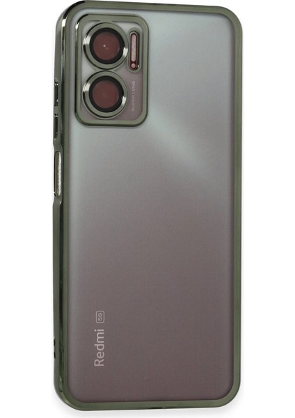 Newface Redmi Note 11E Kılıf Lensli Silikon - Yeşil