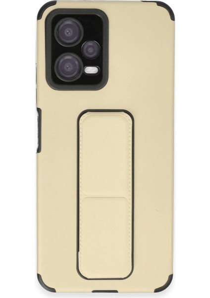 Poco X5 5g Kılıf Mega Standlı Silikon - Gold