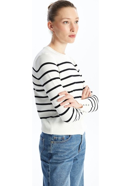Yeni Sezon Bisiklet Yaka Çizgili Uzun Kollu Kadın Triko Kazak fiyatları