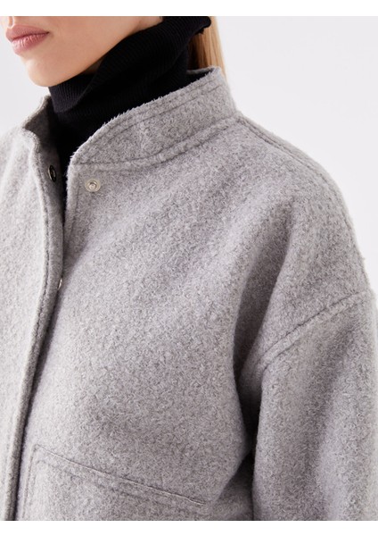 Yeni Sezon Dik Yaka Düz Oversize Kadın Kaşe Kaban fırsatları