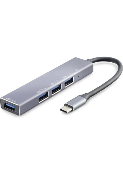 Type-C Hub 4*usb3.0 Gri HDX7043
