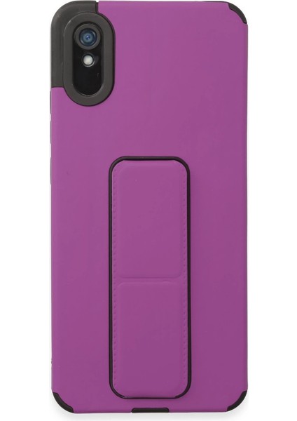 Redmi 9A Kılıf Mega Standlı Silikon - Mor