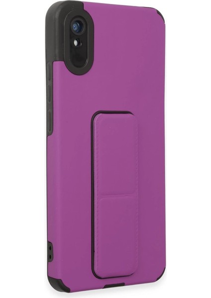 Redmi 9A Kılıf Mega Standlı Silikon - Mor fiyatları