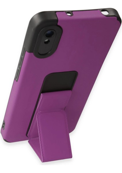 Redmi 9A Kılıf Mega Standlı Silikon - Mor modelleri
