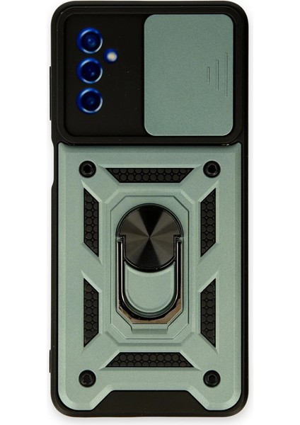 M52 5g Kılıf Pars Lens Yüzüklü Silikon - Yeşil