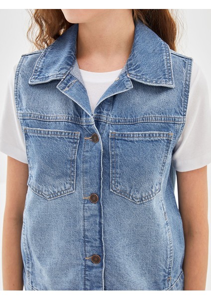 Yeni Sezon Gömlek Yaka Kadın Jean Yelek modelleri