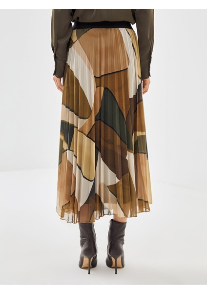 Yeni Sezon Beli Lastikli Desenli Pileli Kadın Etek fırsatları