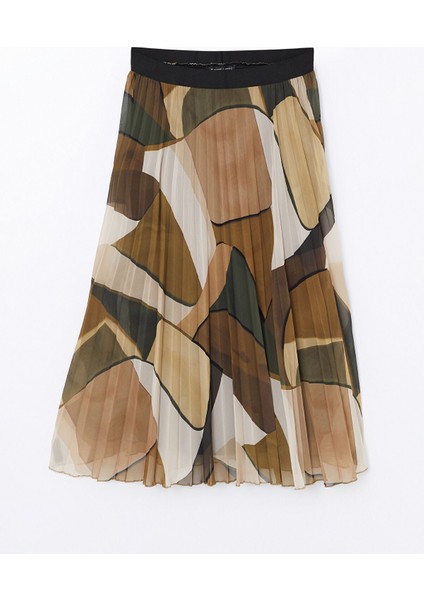 Yeni Sezon Beli Lastikli Desenli Pileli Kadın Etek indirimleri