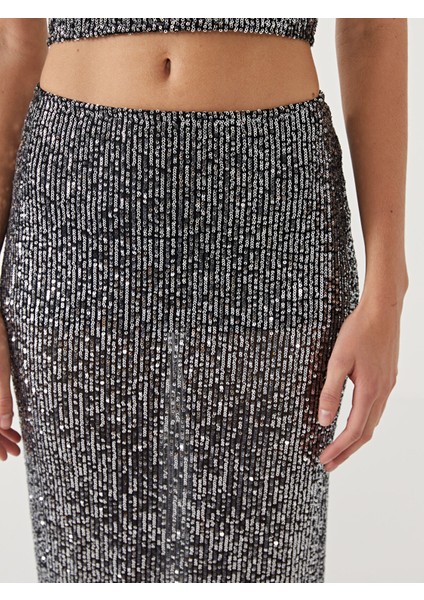 Yeni Sezon Ekstra Dar Fit Payetli Kadın Etek modelleri