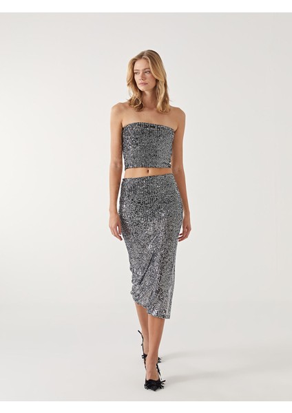 Yeni Sezon Ekstra Dar Fit Payetli Kadın Etek fırsatları