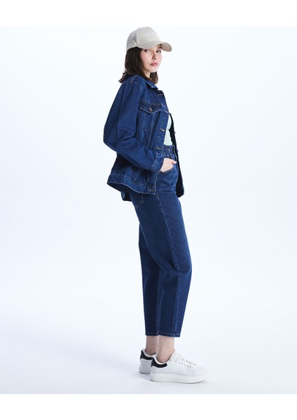 Yeni Sezon Beli Lastikli Slouchy Fit Kadın Jean Pantolon fiyatları