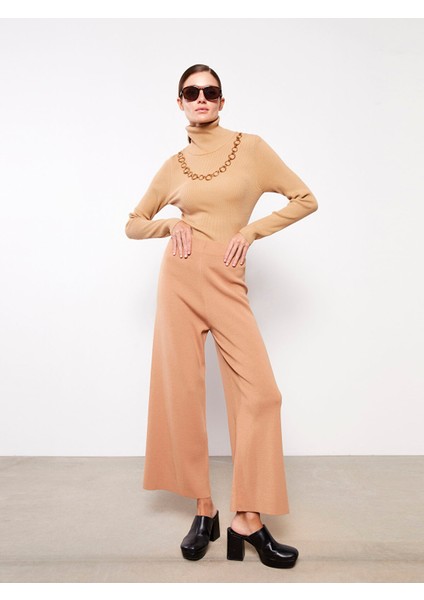 Yeni Sezon Kadın Beli Lastikli Düz Triko Pantolon fiyatları