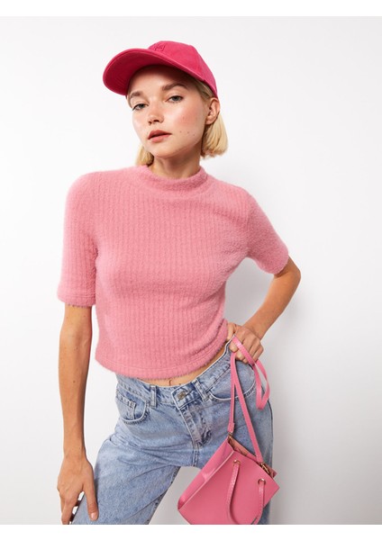 Yeni Sezon Yarım Balıkçı Yaka Düz Kısa Kollu Kadın Triko Kazak fiyatları