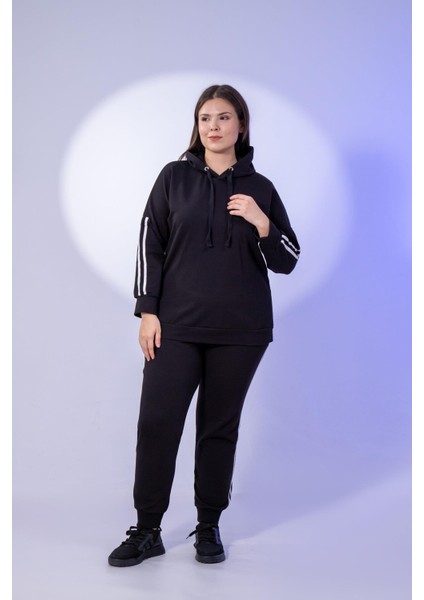 Büyük Beden Kapüşonlu 2 Iplik Eşofman Takım