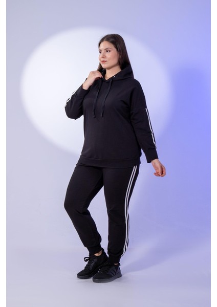 Büyük Beden Kapüşonlu 2 Iplik Eşofman Takım