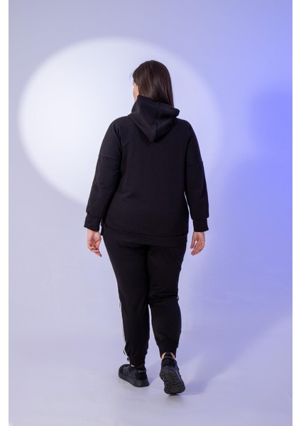 Büyük Beden Kapüşonlu 2 Iplik Eşofman Takım