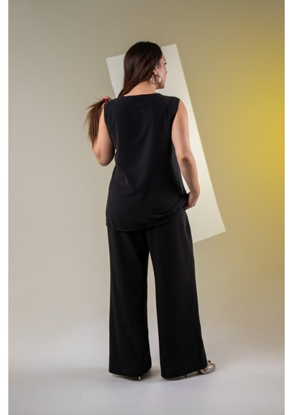 Kadın Büyük Beden Halka Detaylı 2'litakım Siyah